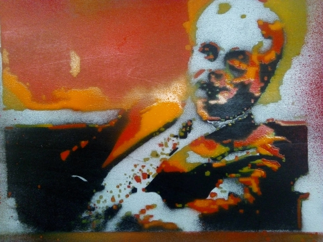 LIMITED PRINT- JOHN GOTTI, HOLDING COURT IN COURT. STENCIL AND SPRAY PAINTS. A4/ 21 x 29.7 cm