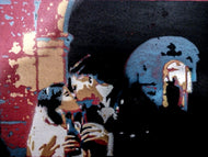 THE SPANISH WEDDING. STENCIL AND SPRAY PAINTS. A4/ 21 x 29.7 cm