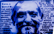 PRINT of CORBYN, BICYCYLE MUSING. STENCIL AND SPRAY PAINTS. A4/ 21 x 29.7 cm