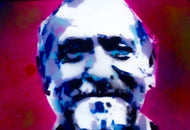 PINK CORBYN. STENCIL AND SPRAY PAINTS. A4/ 21 x 29.7 cm