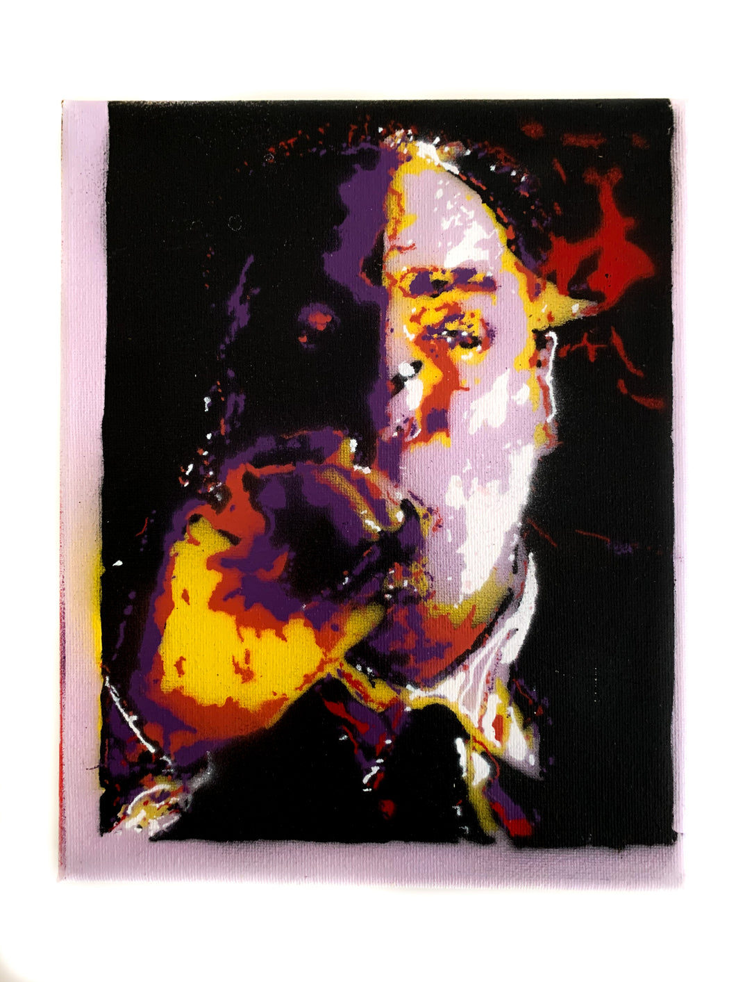 ANTHONY JOHN SOPRANO SENIOR. STENCIL AND SPRAY PAINTS. CANVAS. A4/ 21 x 29.7 cm