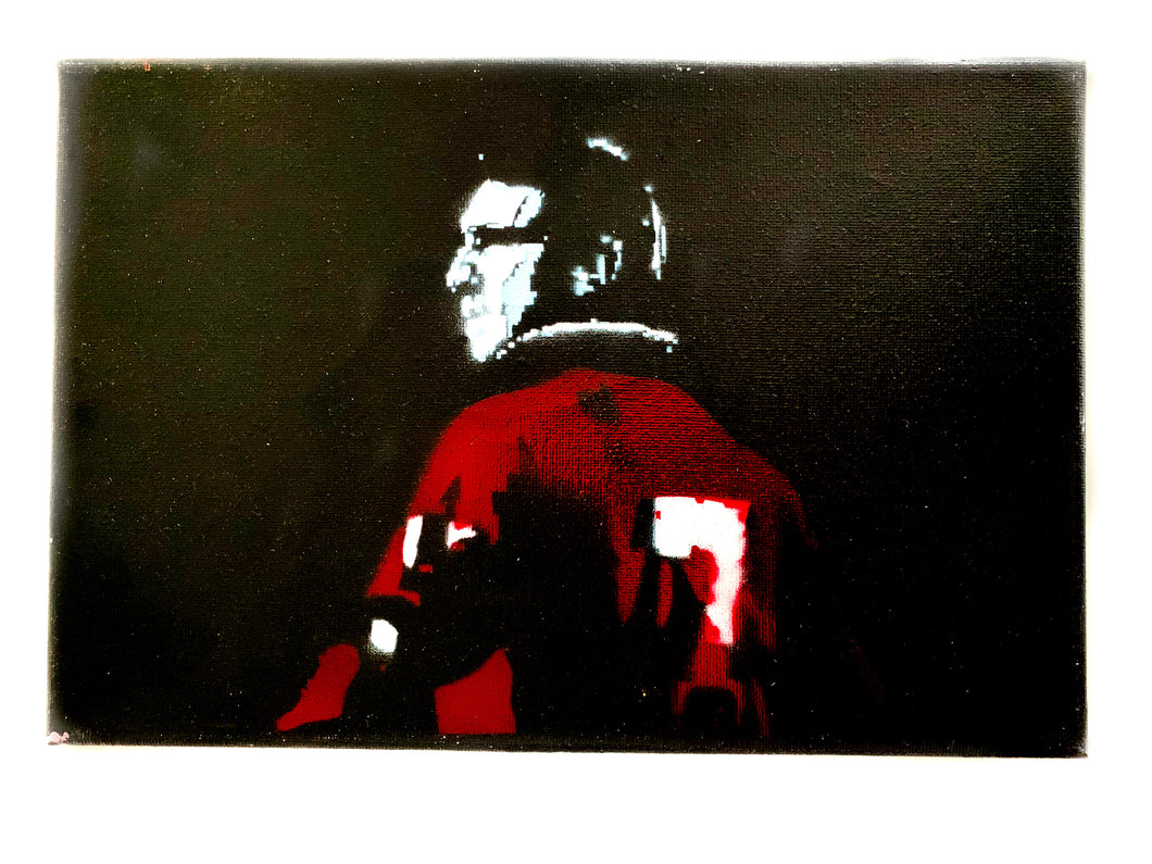 CANTONA. STENCIL AND SPRAY PAINTS. A4/ 21 x 29.7 cm