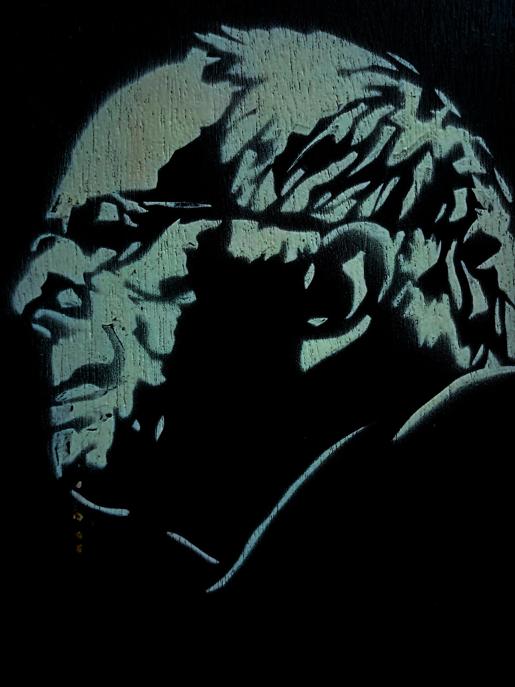 BERNIE. STENCIL AND SPRAY PAINTS. A4/ 21 x 29.7 cm