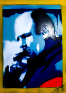 LIMITED PRINT- TONY SORPANO SMOKING A CIGAR. STENCIL AND SPRAY PAINTS. A4/ 21 x 29.7 cm