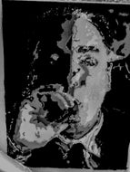 SOPRANO, BLACK AND WHITE. STENCIL AND SPRAY PAINTS. SIZE VARY.