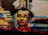 PAUL HOWARD, AUTHOR, ROSS O'CARROLL-KELLY. STENCIL AND SPRAY PAINTS. A4/ 21 x 29.7 cm