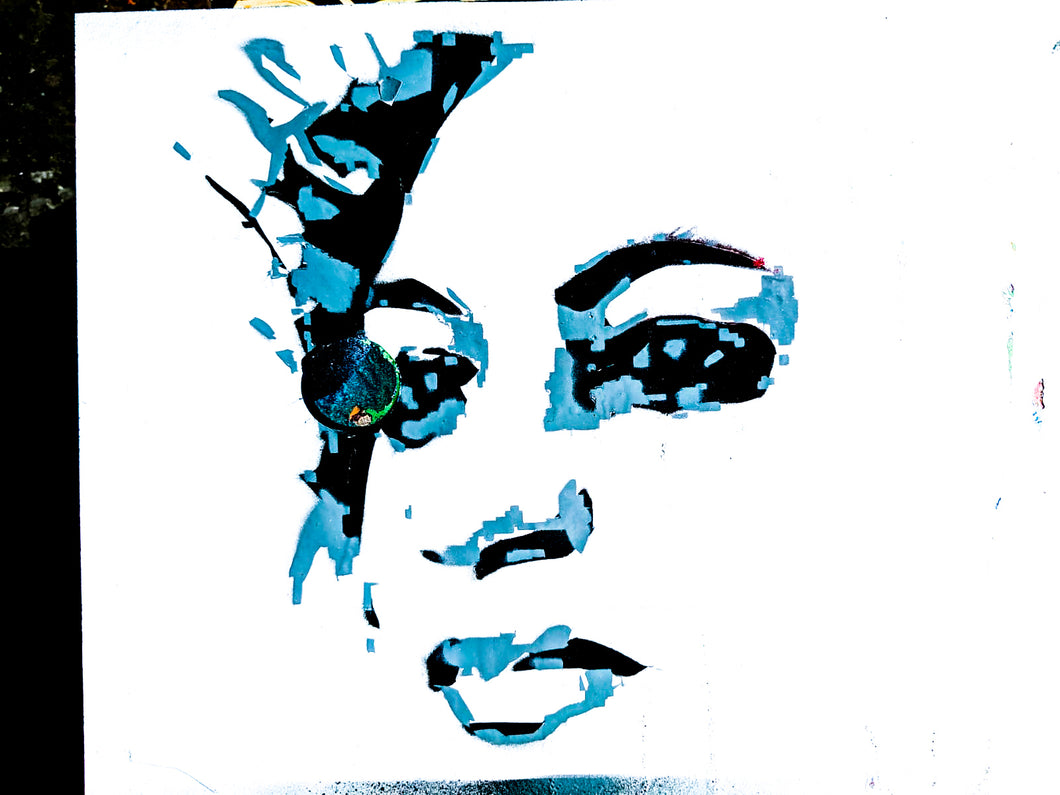 MARIELLE FRANCO. STENCIL AND SPRAY PAINTS. A4/ 21 x 29.7 cm