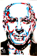 LIMITED PRINT- NETANYAHU. STENCIL AND SPRAY PAINTS. A4/ 21 x 29.7 cm
