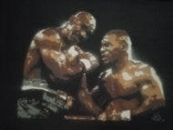 LIMITED PRINT- MIKE TYSON VS. EVANDER HOLYFIELD 1, 9 NOVEMBER 1996, LAS VEGAS, NEVADA. SPRAY PAINTS AND STENCILS. A3/29.7 x 42 cm